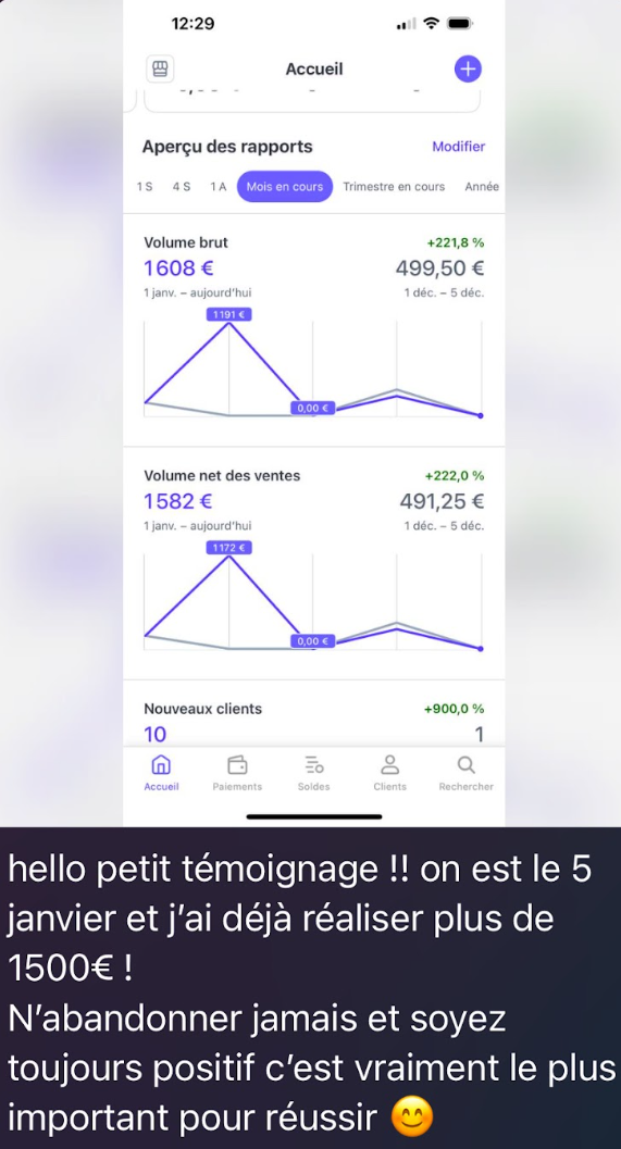 Témoignage client TDS — résultats de janvier